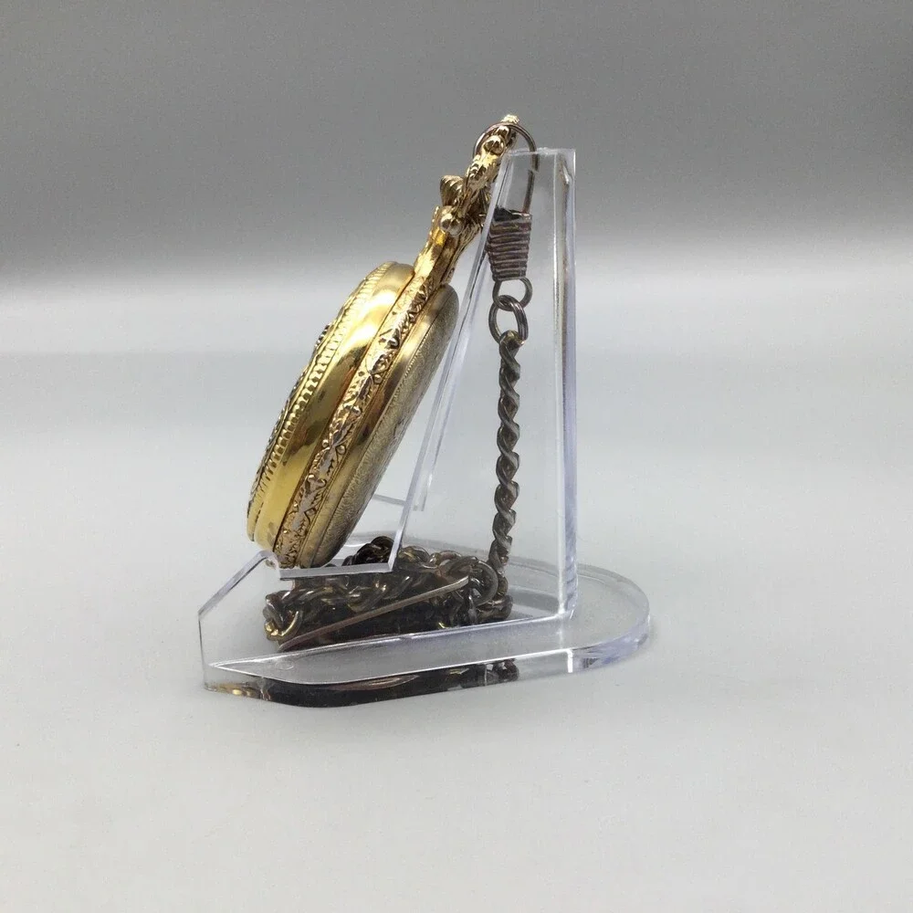 Botany 500 Pocket Watch Men 48mm Silver Gold Tone Eagle Full Hunter New Battery